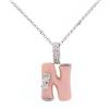 Image 1 : Natural 1.92 CTW Opal & Diamond Necklace 14K White Gold - REF-29T7X