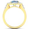 Image 2 : Natural 2.5 CTW Aquamarine & Diamond Ring 14K Yellow Gold - REF-94H5M