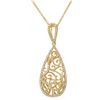 Image 1 : Natural 0.48 CTW Diamond Necklace 14K Two Tone Yellow Gold - REF-54K2R