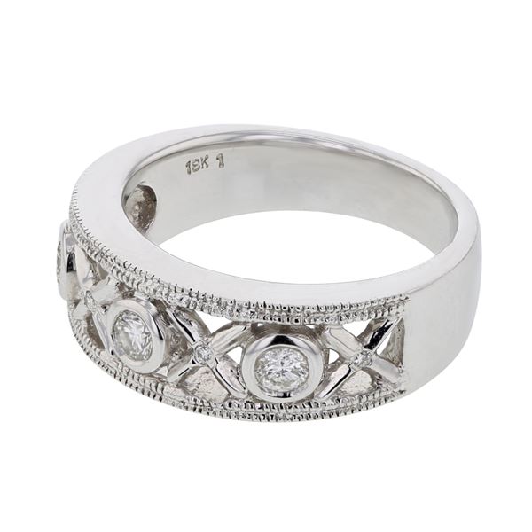 Natural 0.25 CTW Diamond Ring 18K White Gold - REF-108W9H