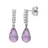 Image 1 : Genuine 4.65 ctw Amethyst & Diamond Earrings 14KT White Gold - REF-36X2M