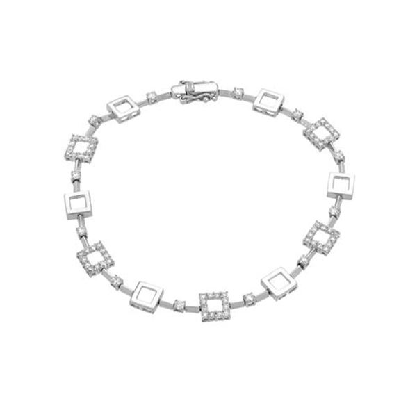 Natural 1.05 CTW Diamond & Bracelet 18K White Gold - REF-169K2R