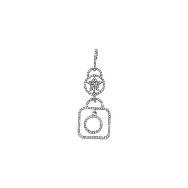 Natural 0.45 CTW Diamond Necklace 14K White Gold - REF-48T6X