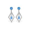 Image 1 : Genuine 2.4 ctw Blue Topaz Earrings 14KT White Gold - REF-39N3R