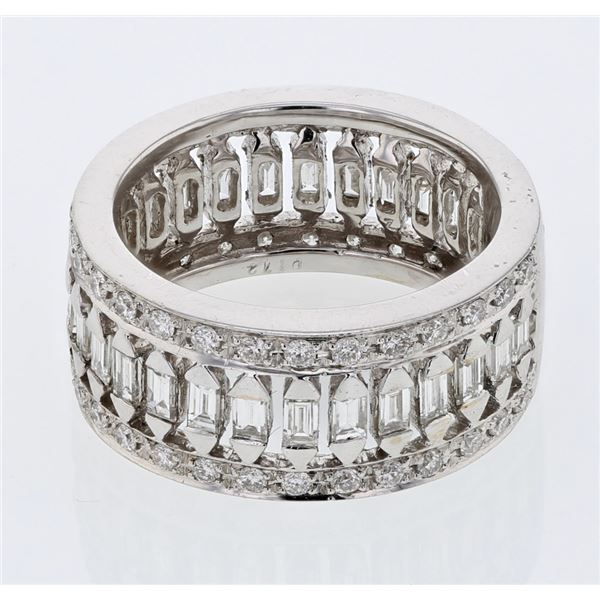 Natural 1.72 CTW Baguette & Diamond Ring W=9MM 18K Gold - REF-248K4R