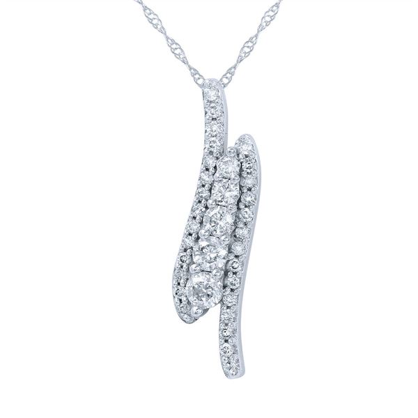 Natural 0.50 CTW Diamond Necklace 14K White Gold - REF-57T6X