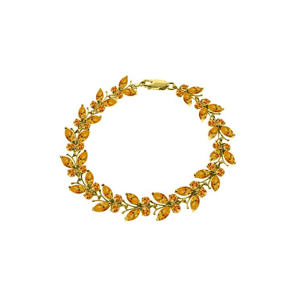 Genuine 16.5 ctw Citrine Bracelet 14KT Yellow Gold - REF-179K2V