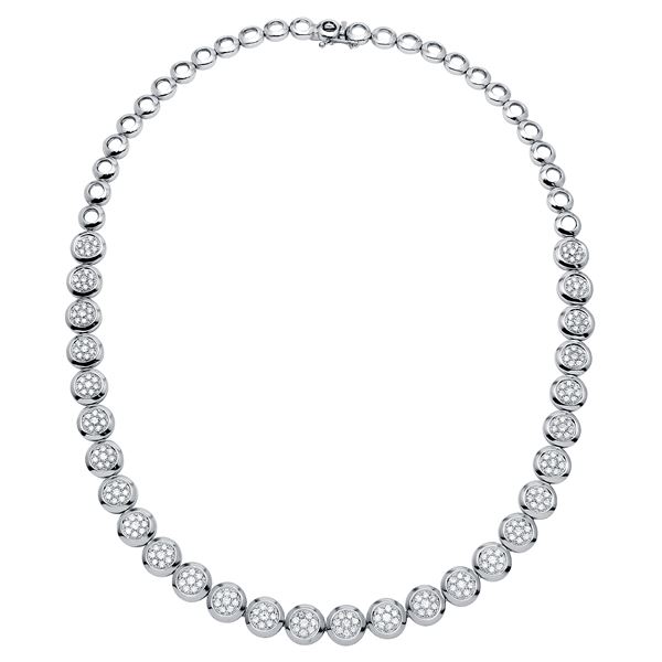 Natural 3.81 CTW Diamond Necklace 18K White Gold - REF-675T9X