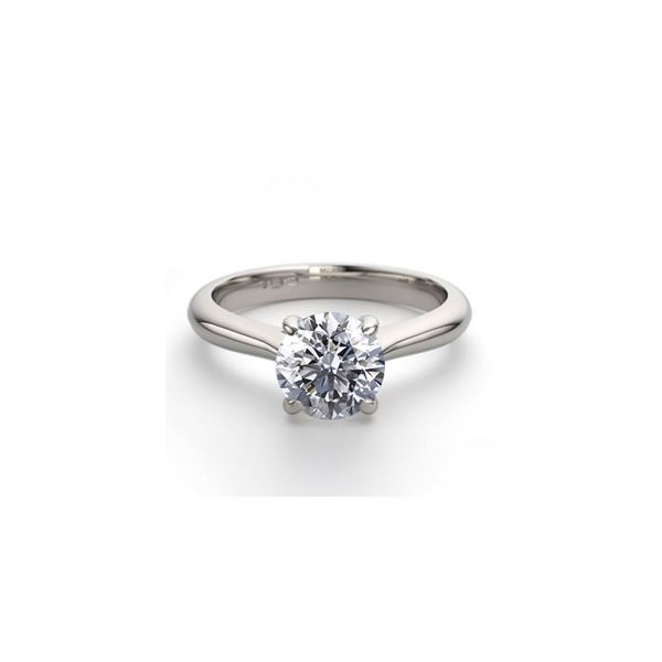 18K White Gold 1.52 ctw Natural Diamond Solitaire Ring - REF-503H5T