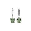 Image 1 : Genuine 7.2 ctw Green Amethyst Earrings 14KT White Gold - REF-42F7Z