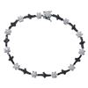Image 1 : Natural 2.93 CTW Diamond & Black Round Diamond Bracelet 14K White Gold - REF-129F6M