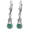 Image 1 : Genuine 1.30 ctw Emerald Earrings 14KT White Gold - REF-54F5Z