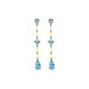 Image 1 : Genuine 6.06 ctw Blue Topaz & Diamond Earrings 14KT Yellow Gold - REF-33M8T