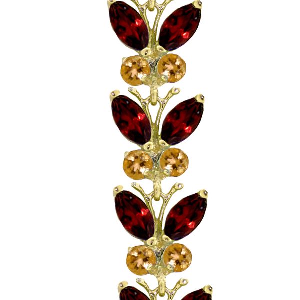 Genuine 16.5 ctw Garnet & Citrine Bracelet 14KT White Gold - REF-179H2X