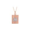 Genuine 0.01 ctw Diamond Anniversary Necklace 14KT Rose Gold - REF-68A8K