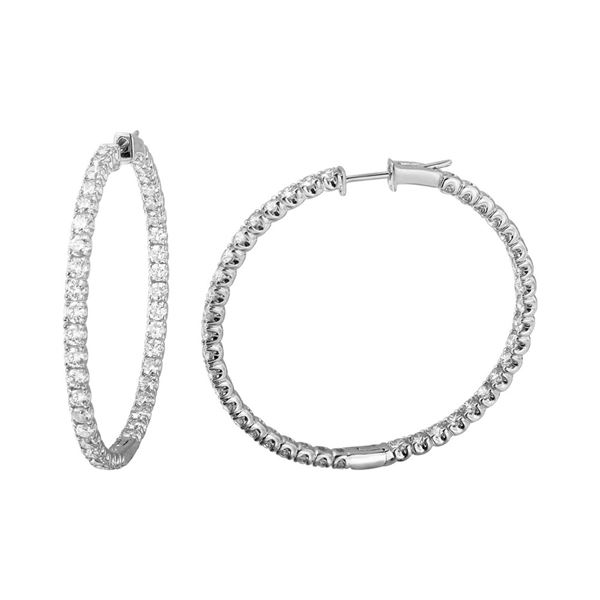 Natural 4.29 CTW Diamond Earrings 14K White Gold - REF-414F9M