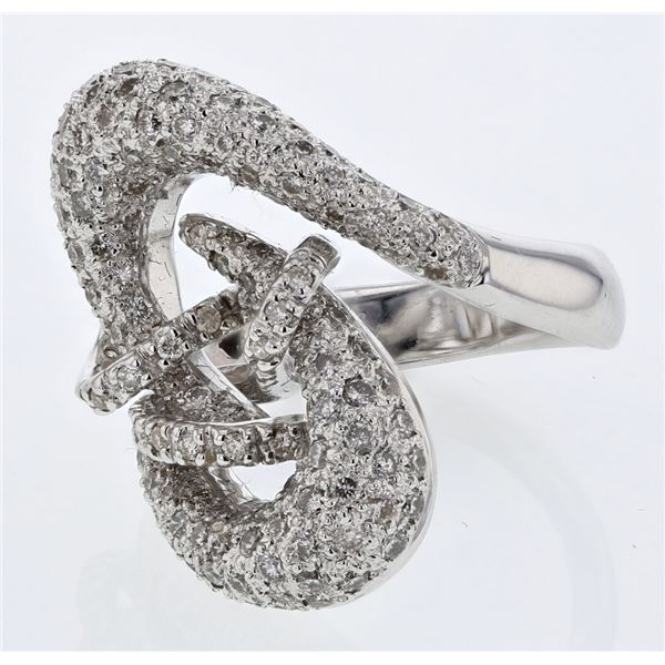 Natural 2.07 CTW Diamond Ring 14K White Gold - REF-193T5X