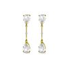 Image 1 : Genuine 6.01 ctw White Topaz & Diamond Earrings 14KT Yellow Gold - REF-42Z4N