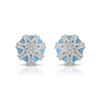 Image 1 : Natural 15.32 CTW Turquoise & Diamond Earrings 14K White Gold - REF-124W2H