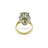Image 1 : Genuine 3.41 ctw Green Amethyst & Diamond Ring 14KT Yellow Gold - REF-75K4V