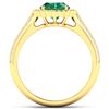 Image 2 : Natural 2.07 CTW Zambian Emerald & Diamond Ring 14K Yellow Gold - REF-92X9K