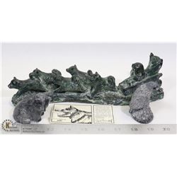 JOLIN SOAPSTONE ESKIMOS PULLING