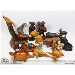 FLAT OF HAND CARVED FIGURES