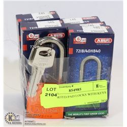6 ASSORTED PAD LOCKS WITH KEYS