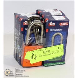 6 ASSORTED PAD LOCKS WITH KEYS