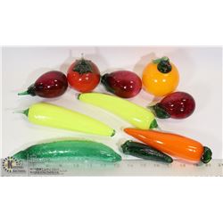 LOT OF BROWN GLASS FRUIT