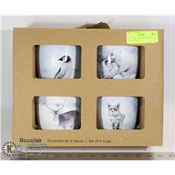 BOUCLAIR 4 ARCTIC WILDLIFE COFFEE MUGS