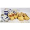 Image 1 : HOLLAND DELFT BLUE AND WOODEN SHOES
