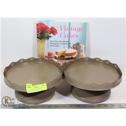 METAL CAKE STANDS WITH COOKBOOK
