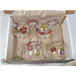 4 WHIMSICAL WINE GOBLETS