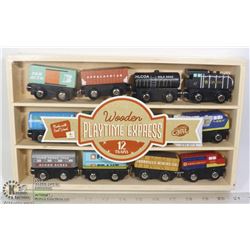 WOODEN PLAYTIME EXPRESS 12 TRAIN CAR SET