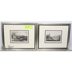 ITALIAN SCENERY. PAIR OF ORIGINAL SMALL STEEL