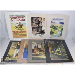 7 EARLY RAIL TRAVEL POSTER REPRODUCTIONS