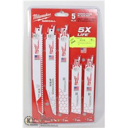 5 PIECE MILWAUKEE SAWZALL BLADES NEW