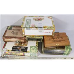 LOT OF 6 WOODEN CIGAR BOXES