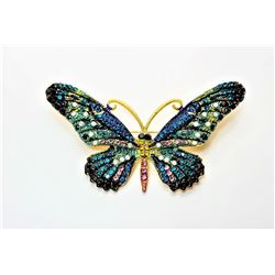 24)  GOLD TONE WITH MULTI COLORED RHINE-