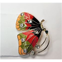 25)  GOLD TONE WITH CLEAR RHINESTONES