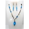 Image 1 : 22)  SET OF TURQUOISE BLUE GLASS DROP