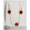 Image 1 : NEW 3PC MATCHING HEART SHAPE EARRING & NECKLACE