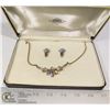 Image 1 : VINTAGE 3 PC NECKLACE EARRING SET