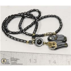 BLACK HEMATITE ELEPHANT NECKLACE