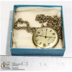 POCKET WATCH WITH FOB SWISS 17 JEWEL INCABLOC