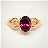 Image 2 : 10K YELLOW GOLD RARE GRAPE GARNET(1.2CT) DIAMOND