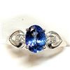 Image 1 : 10K WHITE GOLD TANZANITE(1.3CT) DIAMOND(0.03CT)