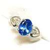 Image 2 : 10K WHITE GOLD TANZANITE(1.3CT) DIAMOND(0.03CT)