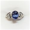 Image 3 : 10K WHITE GOLD TANZANITE(1.3CT) DIAMOND(0.03CT)